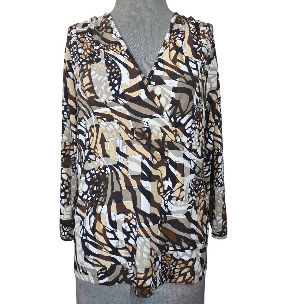Chicos V Neck Blouse Size 1 Medium